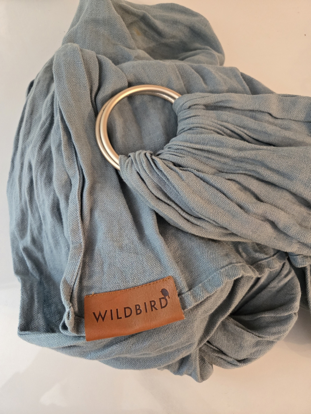 WildBird Slate Blue Ring Sling with Rose Gold Metal Rings